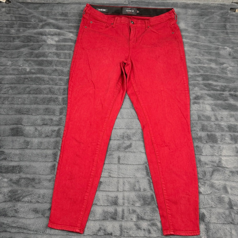 Torrid Premium Sky High Skinny Jeans Red Stretch High Rise Size 14R RN148862